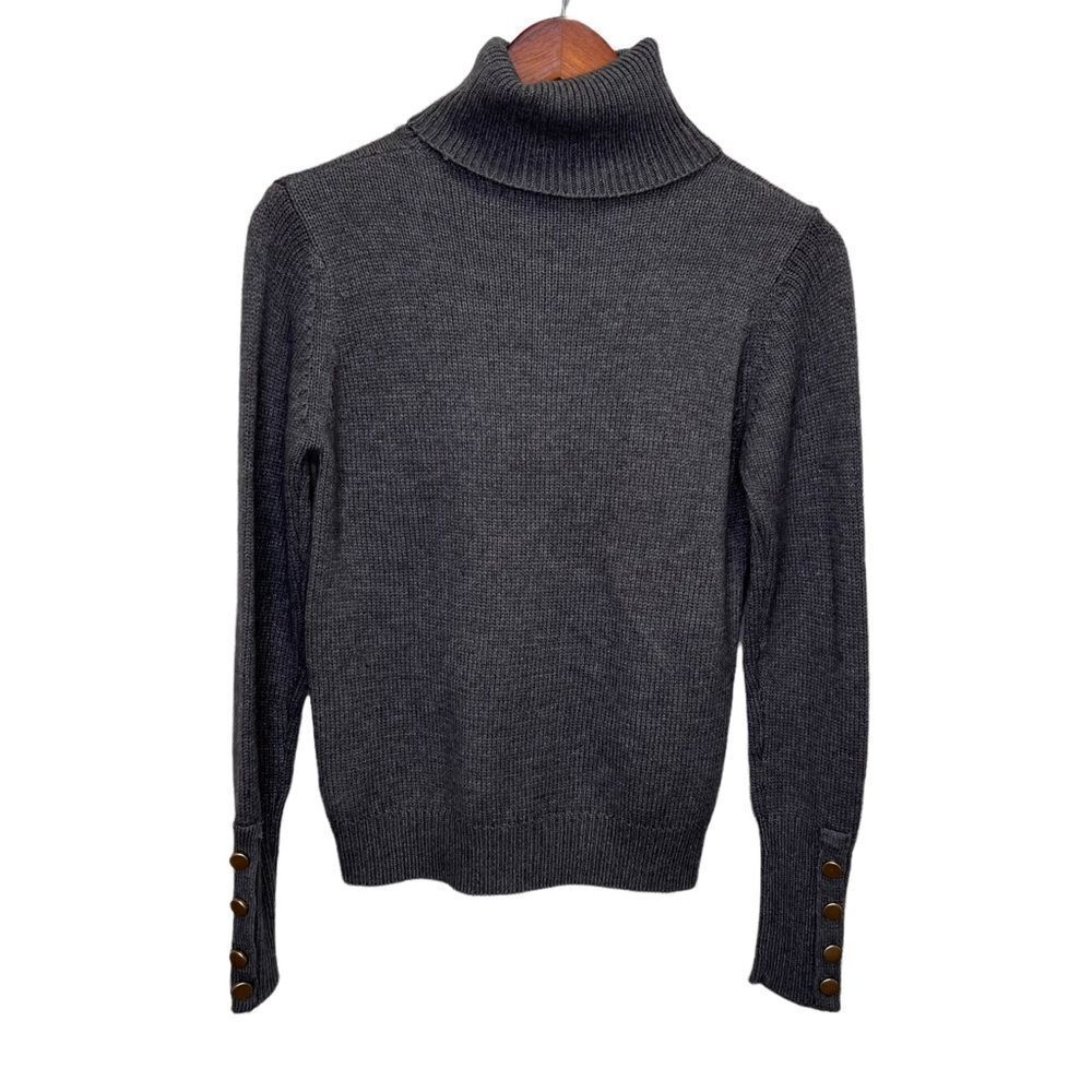 Zara Knit Angora Wool Blend Grey Turtleneck Size Medium Neutral Minimalist